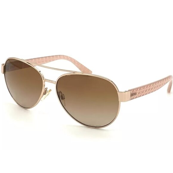 MICHAEL KORS MK1014 112613 Gold with Light Pink / Light Brown 58mm sunglass - Picture 1 of 6